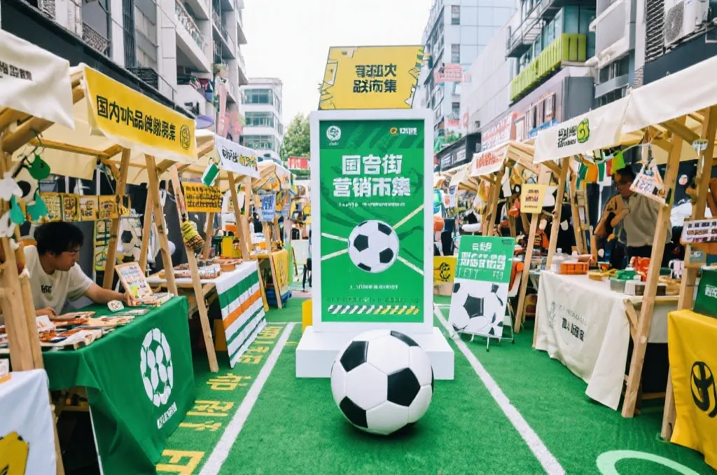 本土品牌联名市集与足球主题互动装置